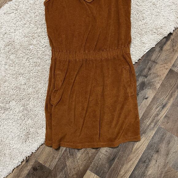 Offline by Aerie Medium Burnt Orange Soft Cozy Versatile Terry Cloth Mini Dress - Picture 2 of 6